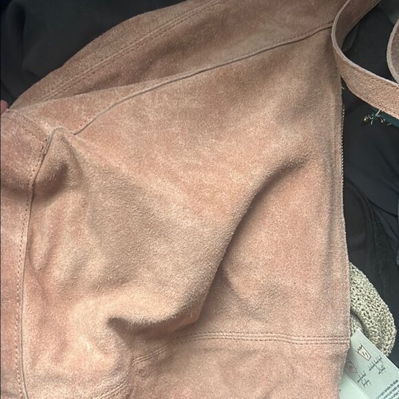 Roma Suede Tote Bag Color: Rust - Picture 2 of 3